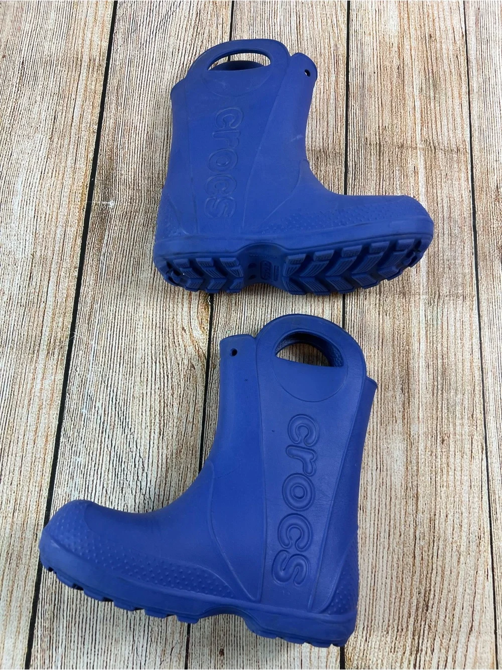 Crocs Handle It Toddler Kids Rain Boots Blue Waterproof Pull On Shoes Size C13